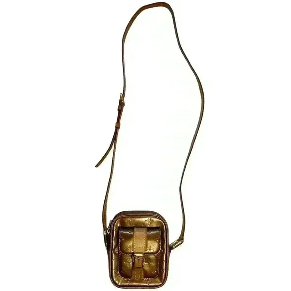 Louis Vuitton Authentic Vernis Christie PM Bronze Patent Leather Crossbody Purse - Picture 1 of 15